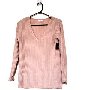 *NEW* ARDENE Light Pink V-Neck Women's Knit Sweater Size Small